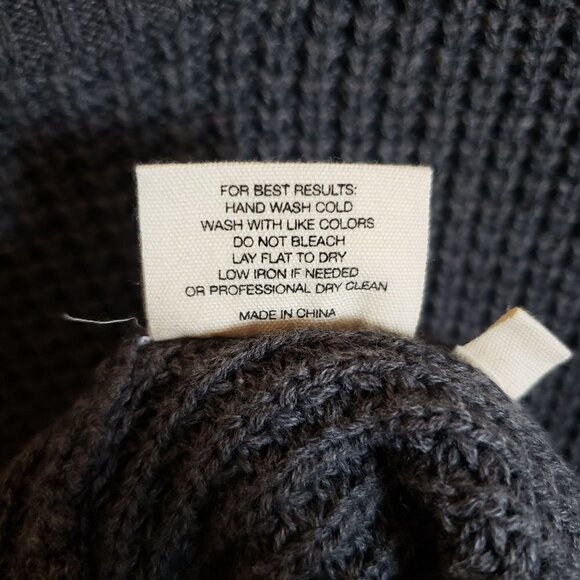 Candy & Caviar Wool Blend Waffle Knit Crew Neck Sweater Grey Size Men's Large - Picture 9 of 9